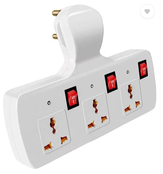 3 Pin Multi Plug Point  Cordless Wall Socket Extension Board